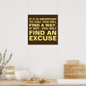 Find a way or excuse poster (Keuken)