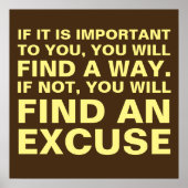 Find a way or excuse poster (Voorkant)
