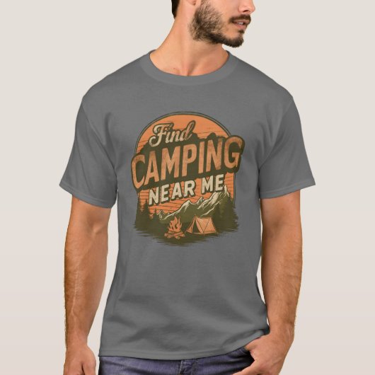 Find Camping Near Me Retro Campee boy T-shirt (Voorkant)