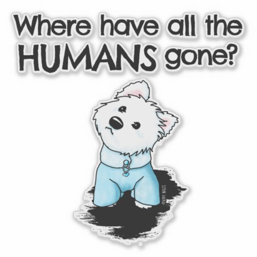 Find Humanity Westie Sticker (Voorkant)