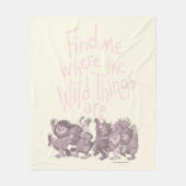 Find Me Where the Wild Things Are Fleece Deken (Voorkant)