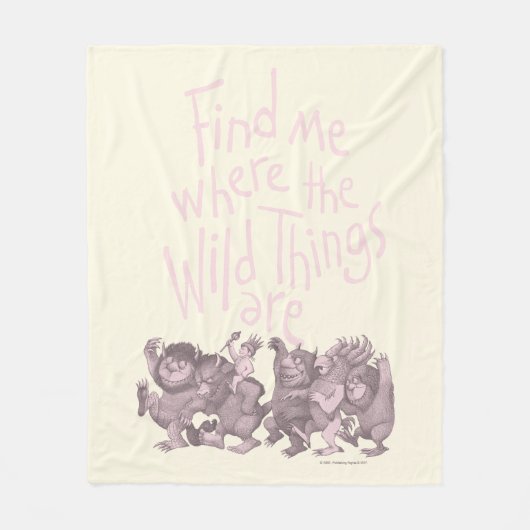 Find Me Where the Wild Things Are Fleece Deken (Voorkant)