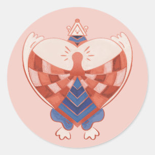 Find My Heart: hartvormig slotblok Ronde Sticker