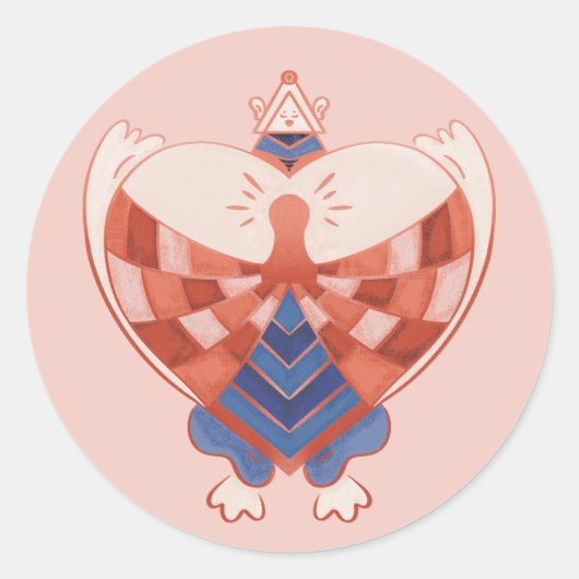 Find My Heart: hartvormig slotblok Ronde Sticker (Voorkant)