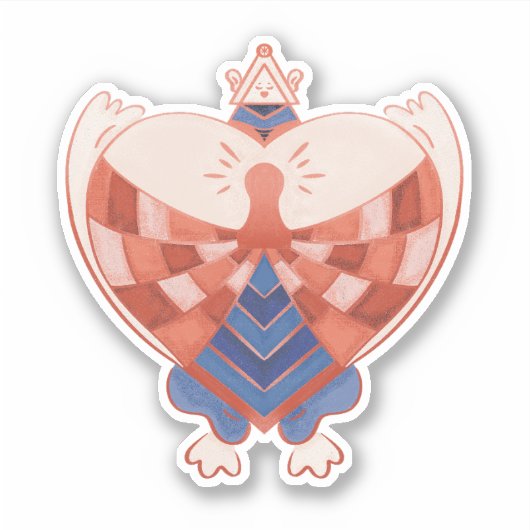 Find My Heart: hartvormig slotblok Sticker (Voorkant)