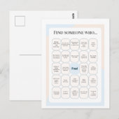 Find Someone Who Classroom Bingo Activity Briefkaart (Voorkant / Achterkant)