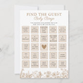 Find The Guest Baby Shower Safari Bingo Game Card Kaart (Voorkant)