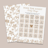 Find The Guest Baby Shower Safari Bingo Game Card Kaart