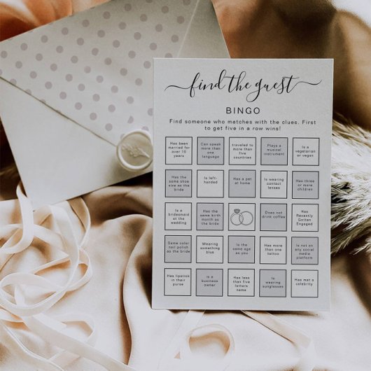 Find the Guest Bingo | Printable Bridal Shower  Kaart