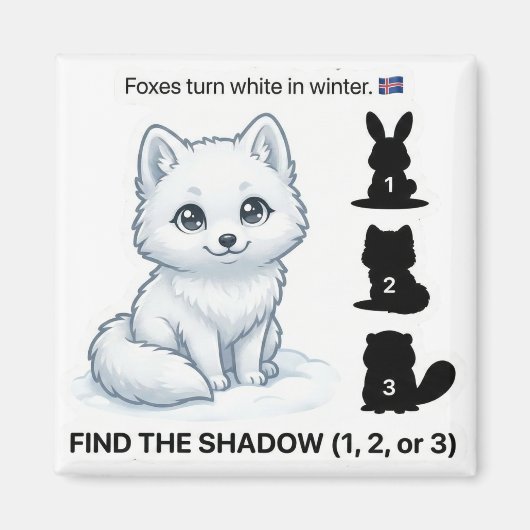 Find the Shadow – Arctic Fox Learning Magnet (Voorkant)