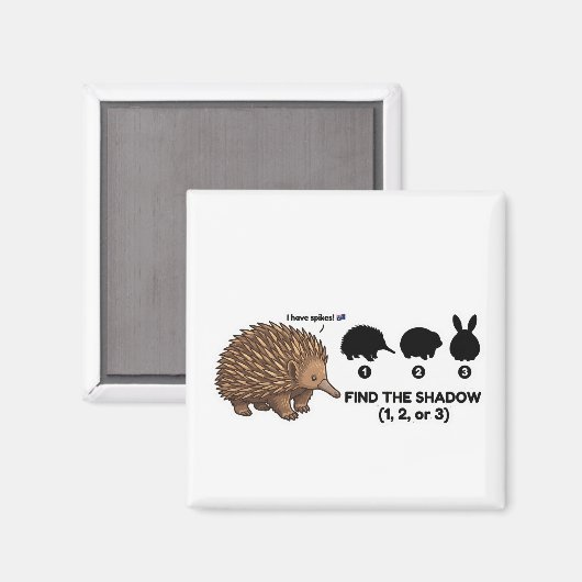 Find The Shadow: Cute Echidna Australia Animal Gam Magneet (Voorkant / Achterkant)