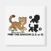 Find The Shadow: Cute Jaguar Brazil Animal Game Magneet (Voorkant)