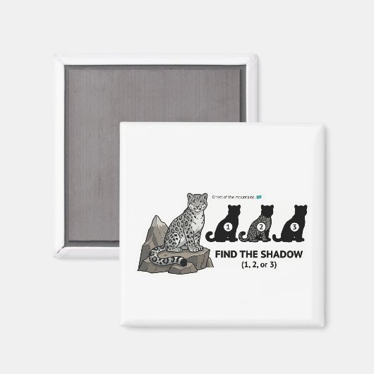 Find The Shadow: Snow Leopard Kazakhstan Animal Wo Magneet (Voorkant / Achterkant)