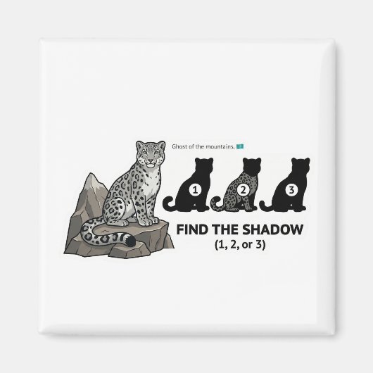 Find The Shadow: Snow Leopard Kazakhstan Animal Wo Magneet (Voorkant)