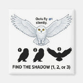 Find the Shadow – Snowy Owl Learning Magnet (Voorkant)
