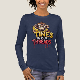 Find The Tunes: Kleurrijke Cartoon Aap Tri-Blend Shirt