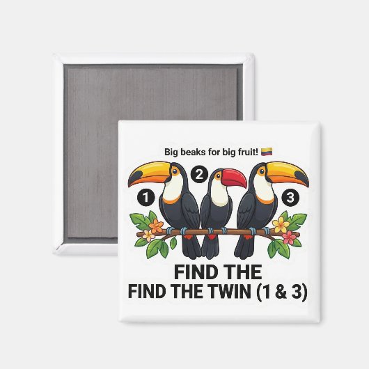 Find The Twin: Toucan Colombia Educational Matchin Magneet (Voorkant / Achterkant)