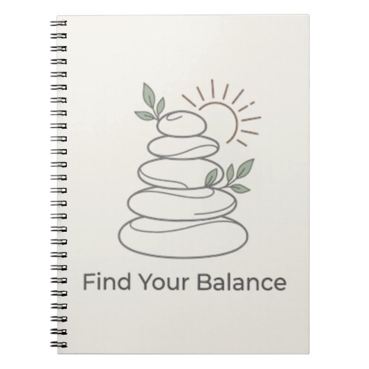 Find Your Balance Zen Esthetisch Notitieboek (Voorkant)