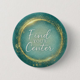 Find Your Center Mandala Watercolor Spiritual Ronde Button 5,7 Cm