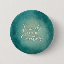 Find Your Center Mandala Watercolor Spiritual Ronde Button 5,7 Cm