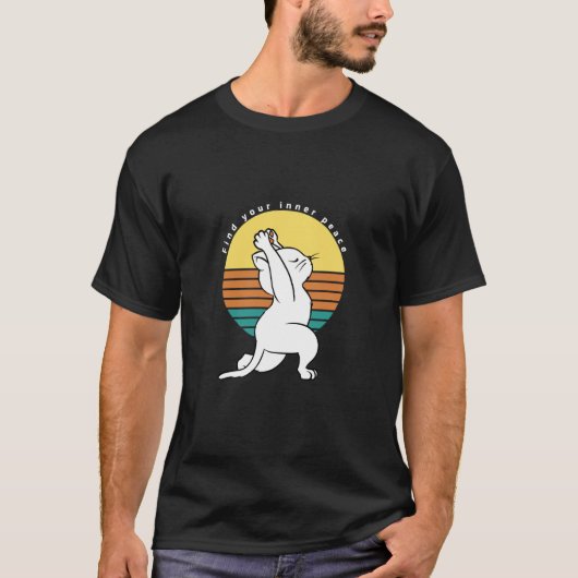 Find Your Inner Peace Retro Yoga Cat Present  1 T-shirt (Voorkant)