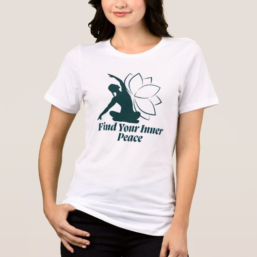 Find Your Inner Peace Yoga Quote Tri-Blend Shirt (Voorkant)