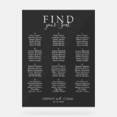 Find Your Seat! Elegant Black Transparent Wedding Acryl Bord (Voorkant)
