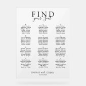 Find Your Seat! Elegant White Transparent Wedding Acryl Bord (Voorkant)