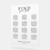 Find Your Seat! Elegant White Transparent Wedding Acryl Bord (Hoek)