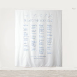  Find Your Seat Fabric Blue Wedding Seating Chart  Wandkleed