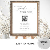 Find Your Seat QR Code Wedding Seating Plan Sign Poster
