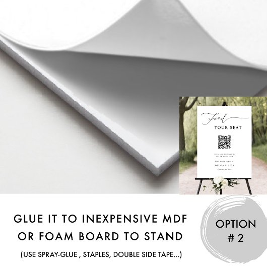 Find Your Seat QR Code Wedding Seating Plan Sign Poster