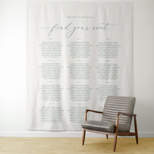 Find Your Seat Wedding Seating Chart Banner Wandkleed (In situ)
