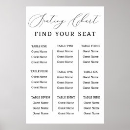 Find Your Seat Wedding Seating Chart Minimalist Poster