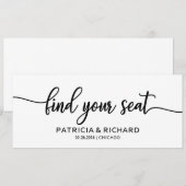 Find your Seat Wedding Seating Chart Title Card Kaart (Voorkant / Achterkant)
