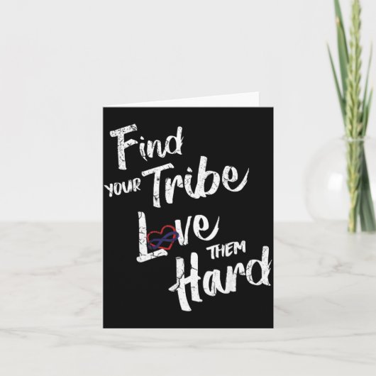Find Your Tribe Love Them Hard Funny Family Reunio Kaart (Voorkant)