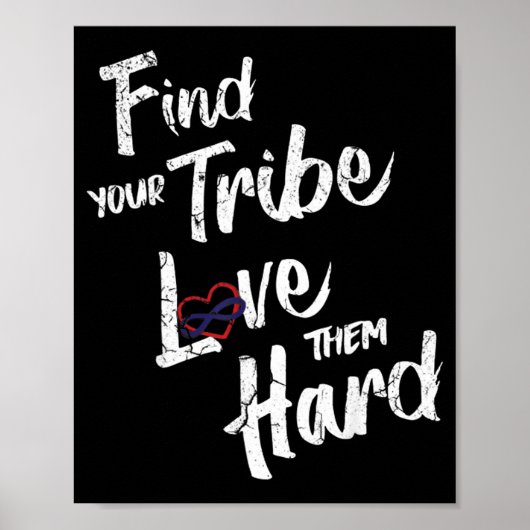 Find Your Tribe Love Them Hard Funny Family Reunio Poster (Voorkant)