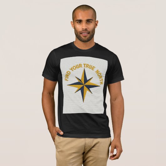 "Find Your True North" Embroidery Design tee T-shirt (Voorkant volledig)