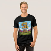 Find Your Wild Cute Mountain Cartoon Design Tri-Blend Shirt (Voorkant volledig)