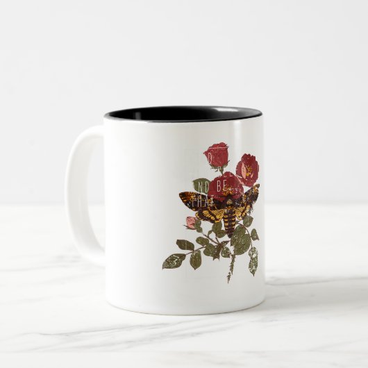 find yourself and be that self motivation  tweekleurige koffiemok (Voorkant links)