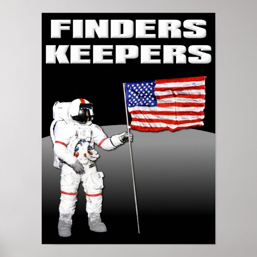 Finders Keepers Maan Grappig Poster Bord (Voorkant)