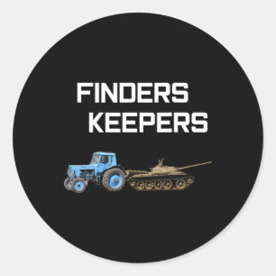 Finders Keepers - Oekraïense Tractor Russische Tan Ronde Sticker