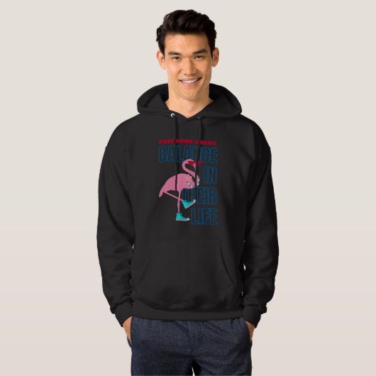 Finding Flamingo balance  Positive Affirmation Hoodie (Voorkant volledig)