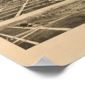 Findlay Ohio 1889 Antiek Panoramische Kaart Poster (Hoek)