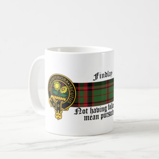 Findlay Scottish Crest en Tartan mok (Voorkant links)
