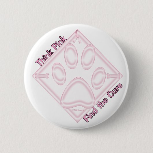 FindtheCure~ThinkPink Ronde Button 5,7 Cm (Voorkant)