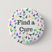Fine A Cure Button, Cancer Ribbon Button (Voorkant)