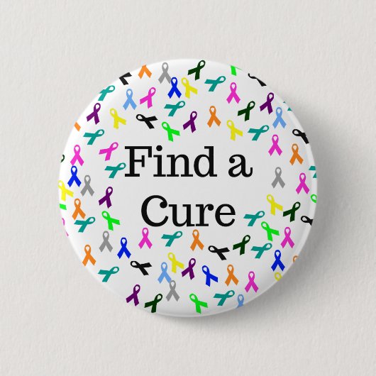 Fine A Cure Button, Cancer Ribbon Button (Voorkant)