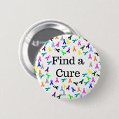 Fine A Cure Button, Cancer Ribbon Button (Voorkant /achterkant)