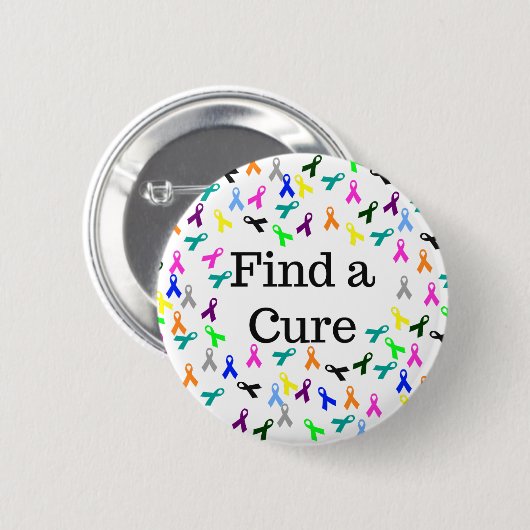 Fine A Cure Button, Cancer Ribbon Button (Voorkant /achterkant)
